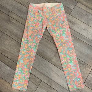 Lilly Pulitzer Worth Skinny Mini Zip Jeans - Sandbar Blue Make a Splash